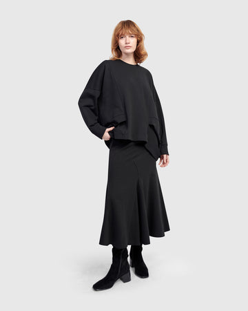 alembika-urban-tucked-sweatshirt-black-damen image 3