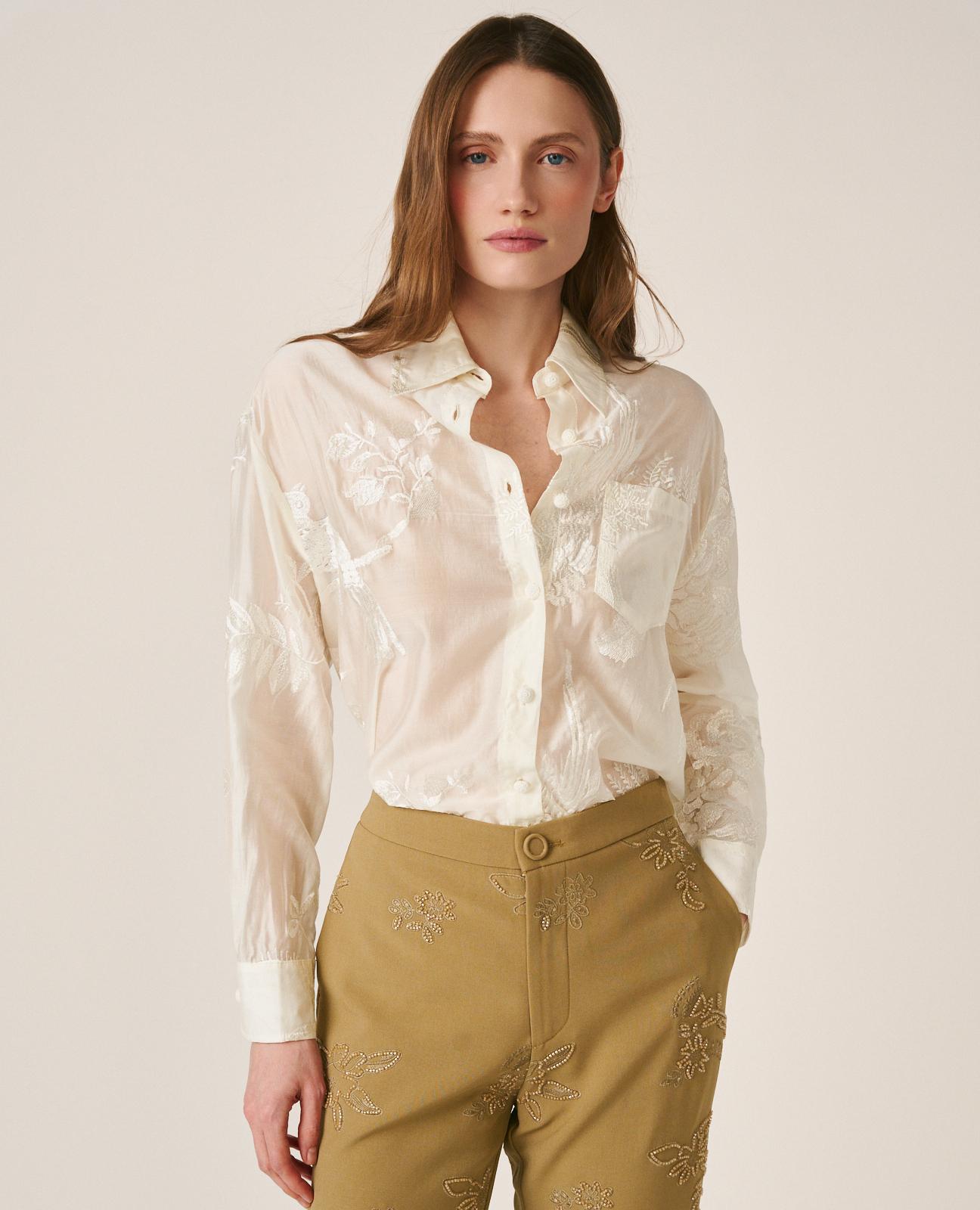 alma-en-pena-pocket-shirt-batist-bluse-wei-mit-blumenstickerei image 2