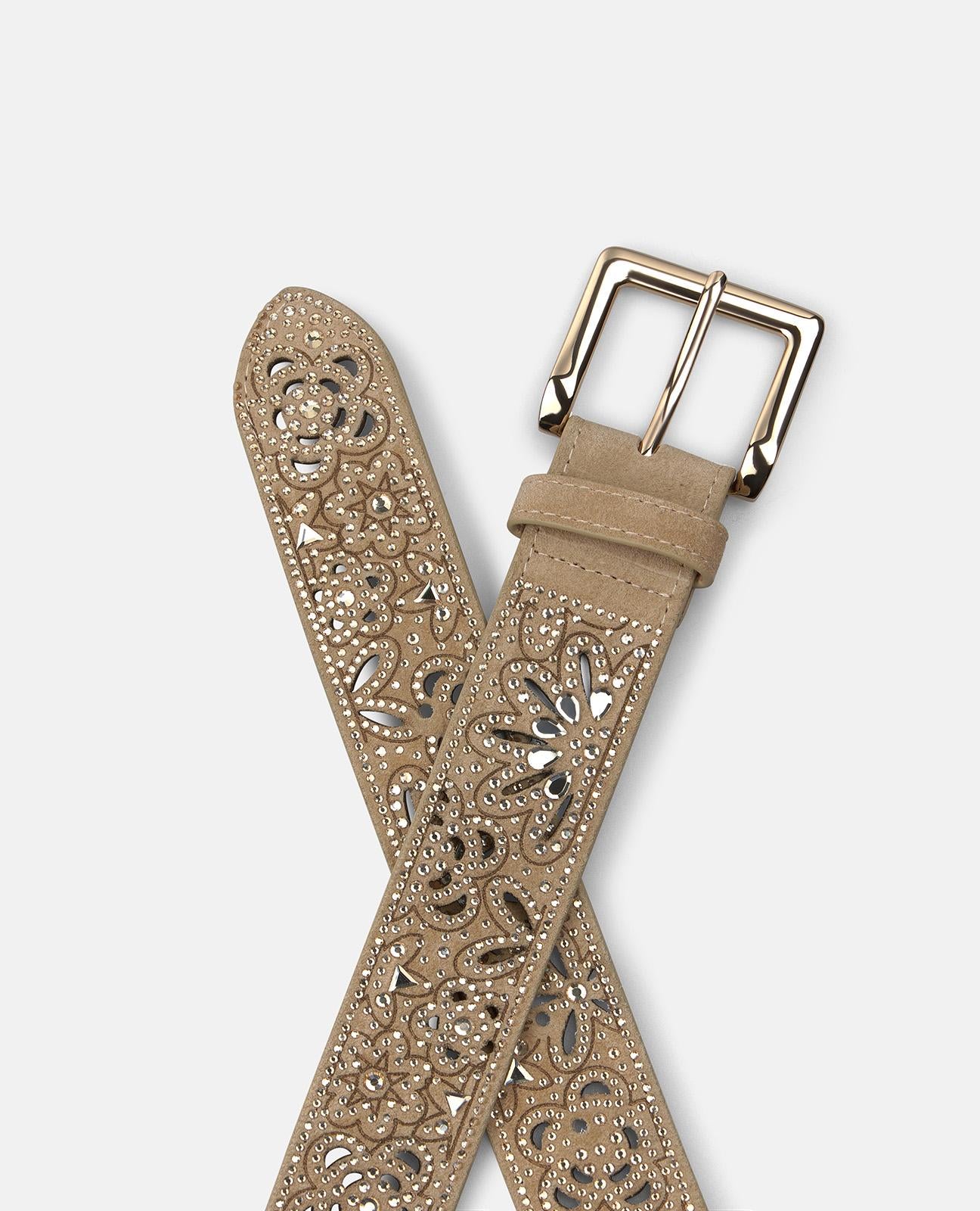alma-en-pena-beaded-belt-4-cm-lederg-rtel-braun image 2