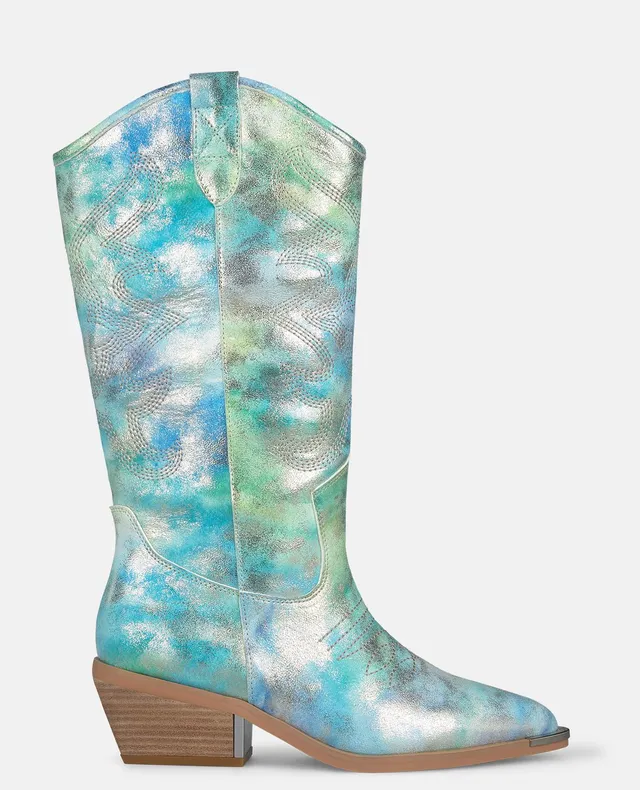 alma-en-pena-special-cowboy-boot-blau-metallic-detail-5-cm-absatz-35-cm-schaft image 1