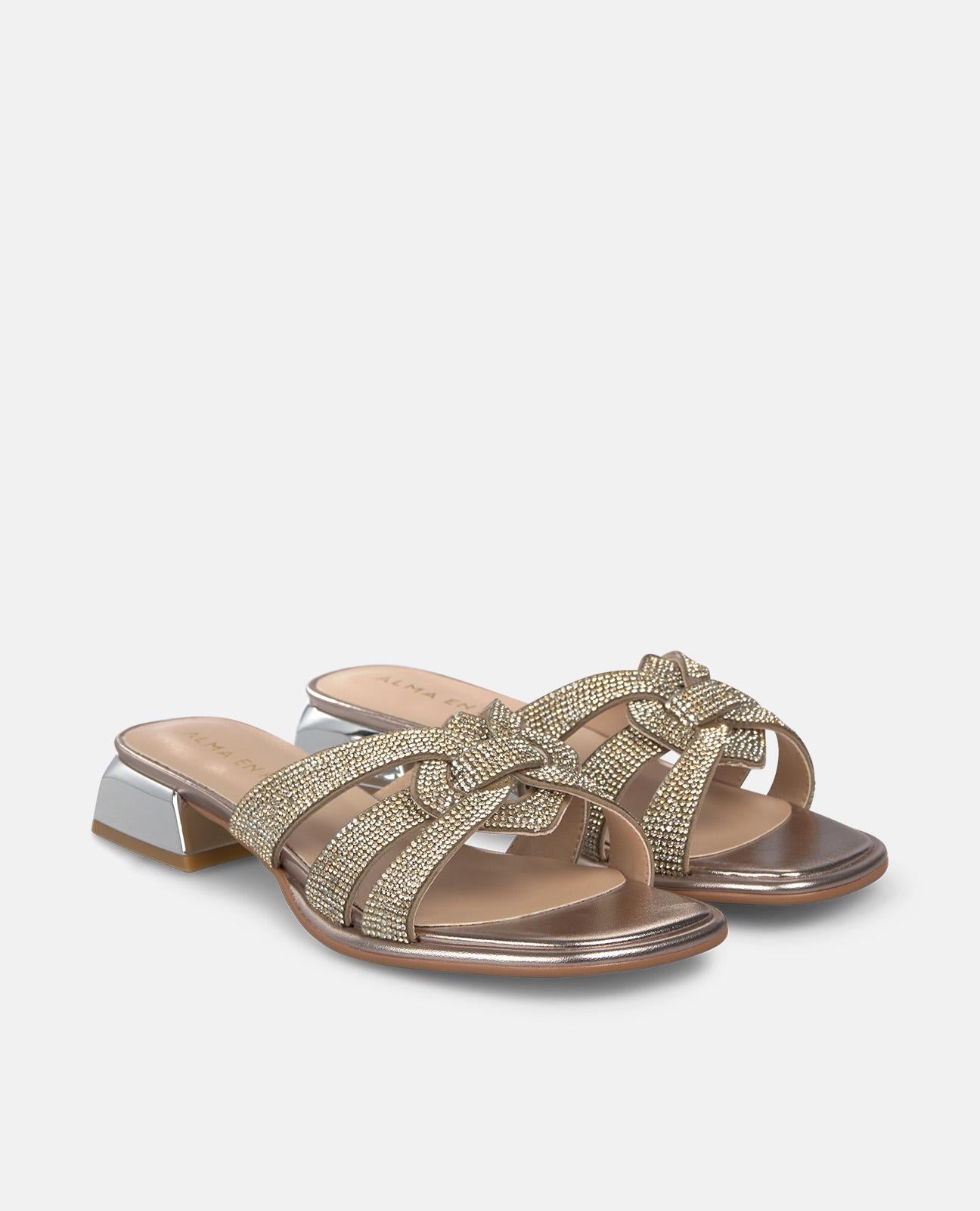alma-en-pena-flat-sandals-three-straps-riemensandale-bronze-3-cm image 2