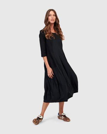 alembika-tekbika-slack-kleid-schwarz-midi-cocoon image 3