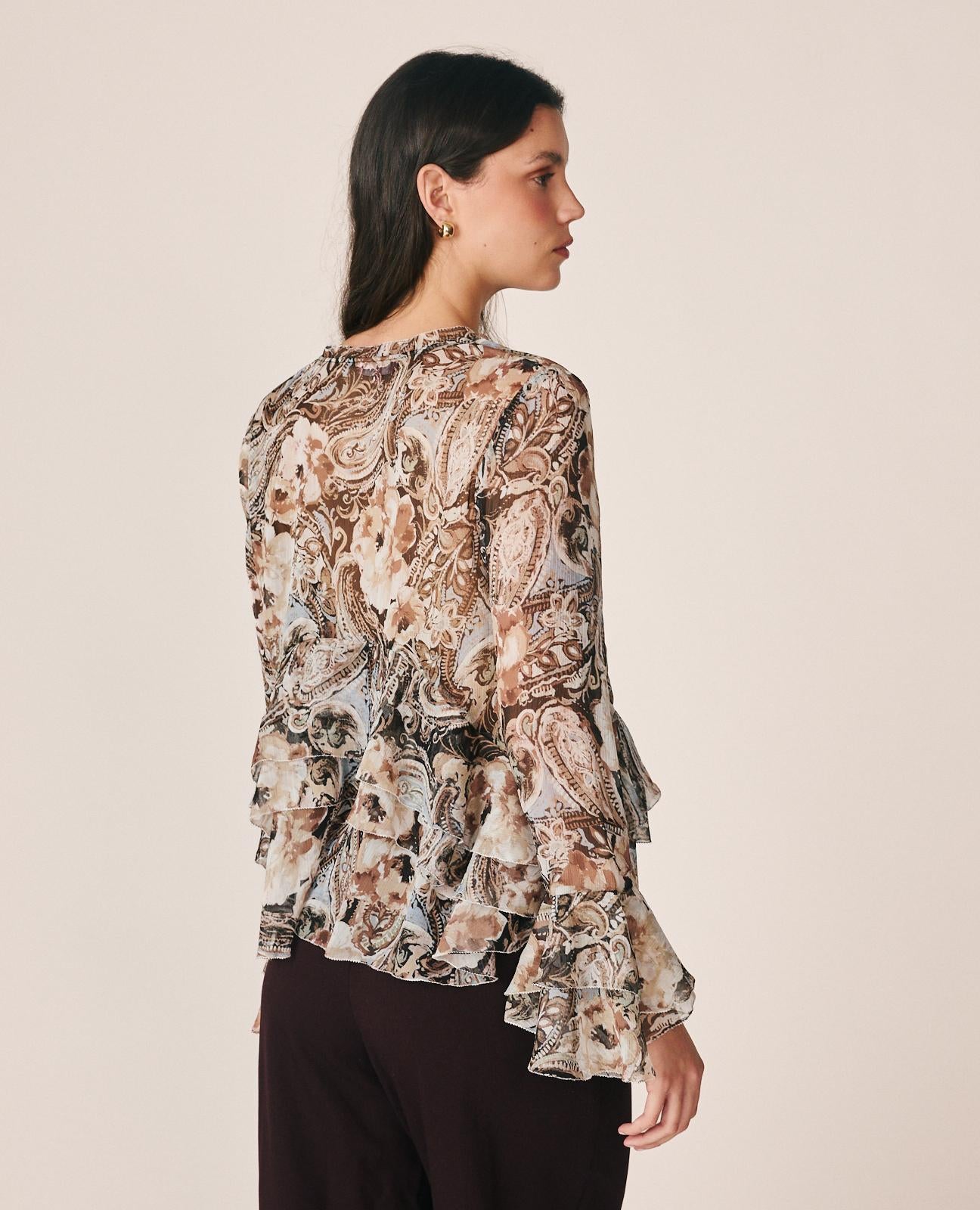 alma-en-pena-floral-print-chiffonbluse-blau image 5