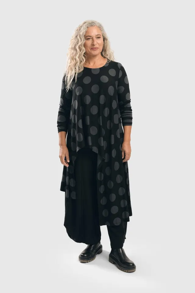 alembika-dot-hi-lo-top-shirt-grau-schwarz image 1