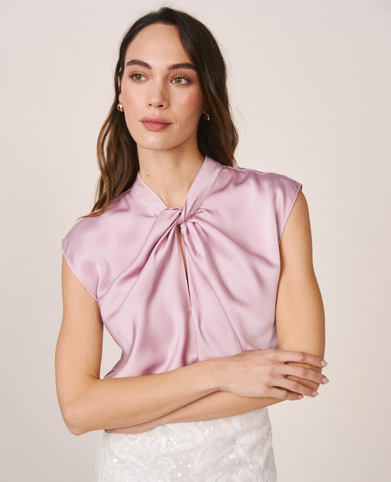 alma-en-pena-satin-blouse-rmellose-bluse-lila-mit-drapierung image 3