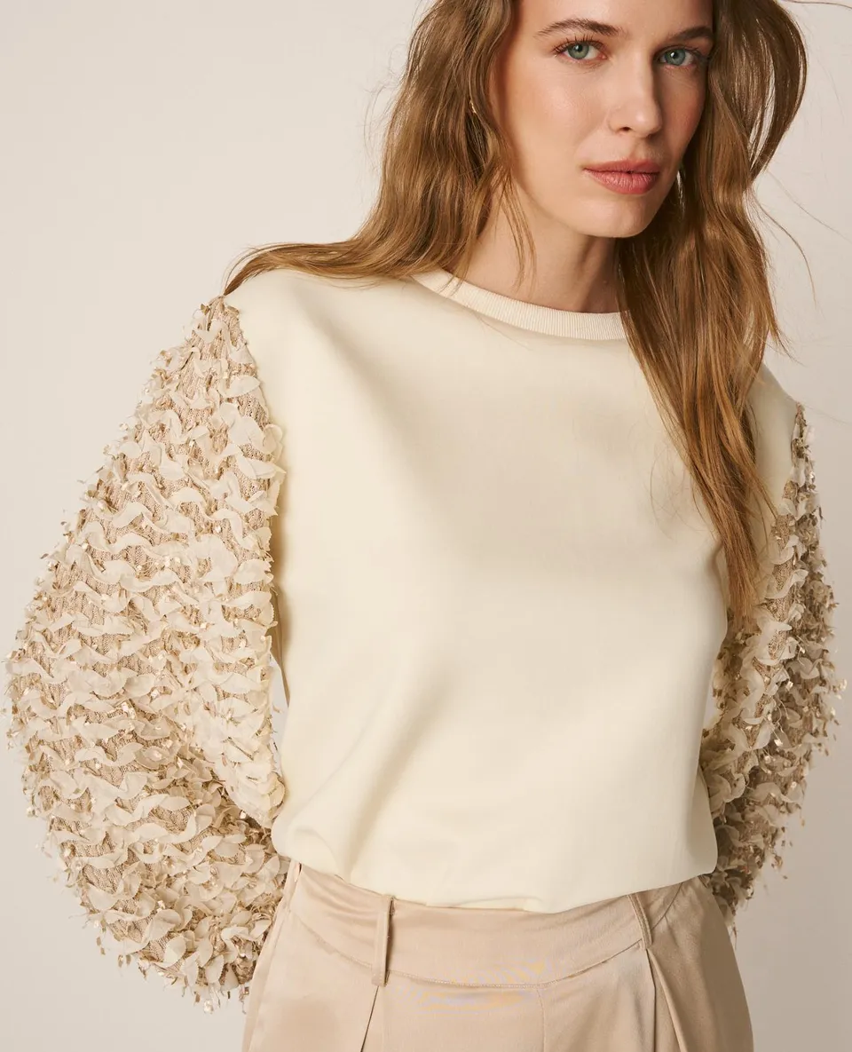 alma-en-pena-puffed-sleeve-sweatshirt-sweatshirt-mit-puff-rmeln-in-wei image 1