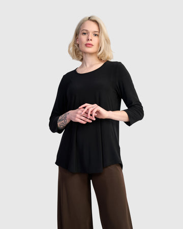 alembika-essential-slinky-crew-top-damen-shirt-schwarz image 2