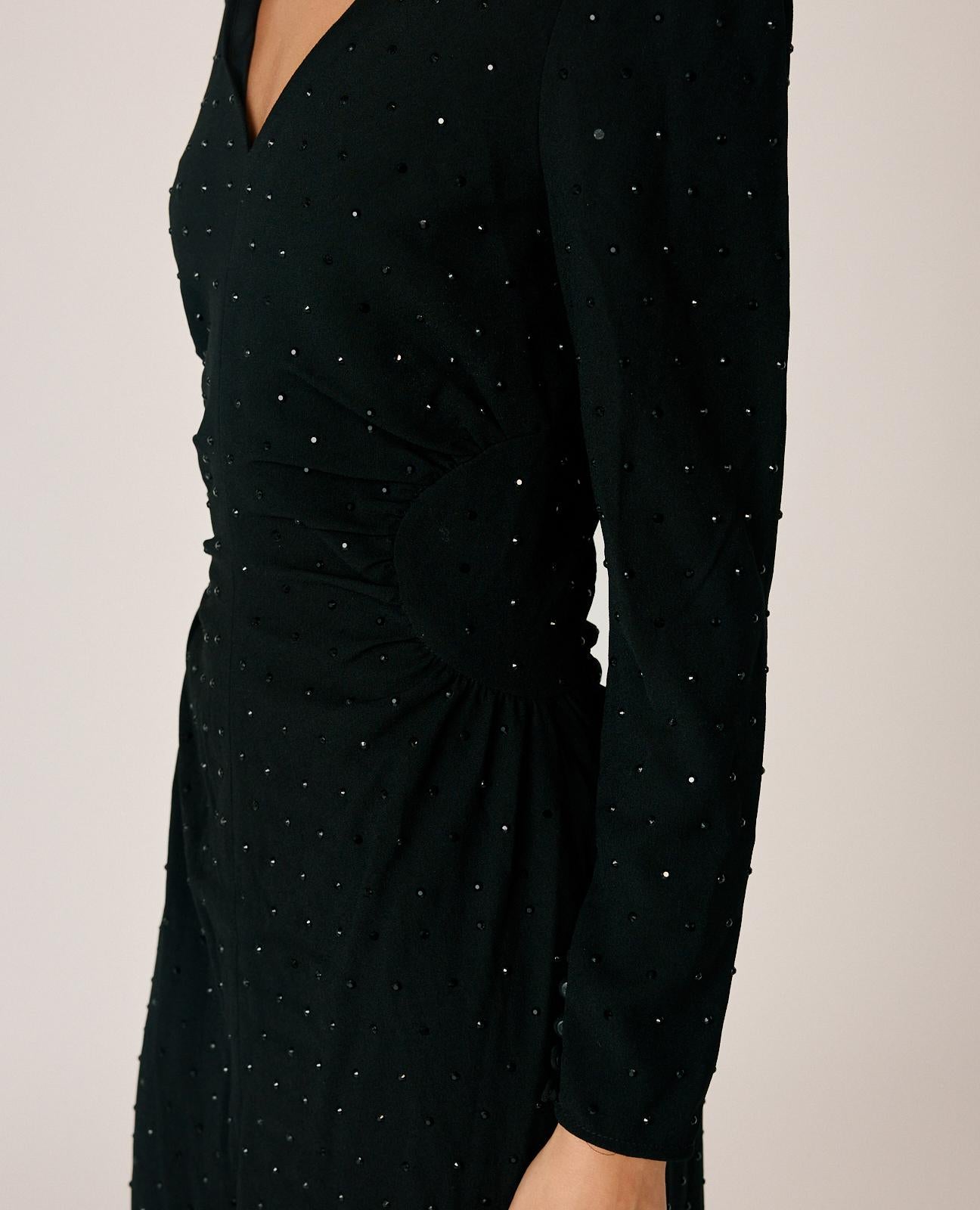alma-en-pena-stretch-crepe-midikleid-schwarz-glitzer image 6