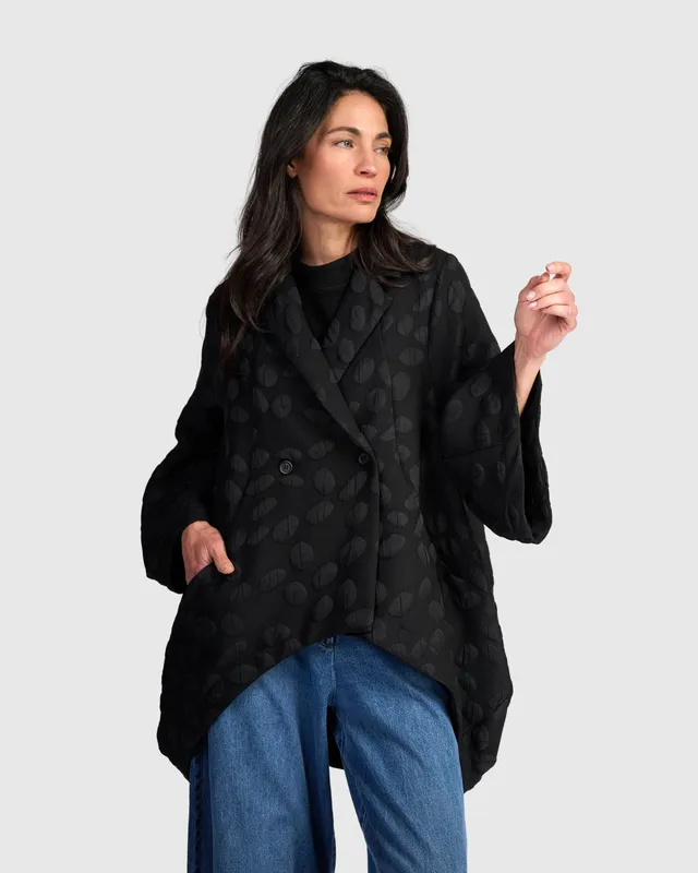 alembika-castellan-jacke-black-spots-cocoon-kurzmantel image 1