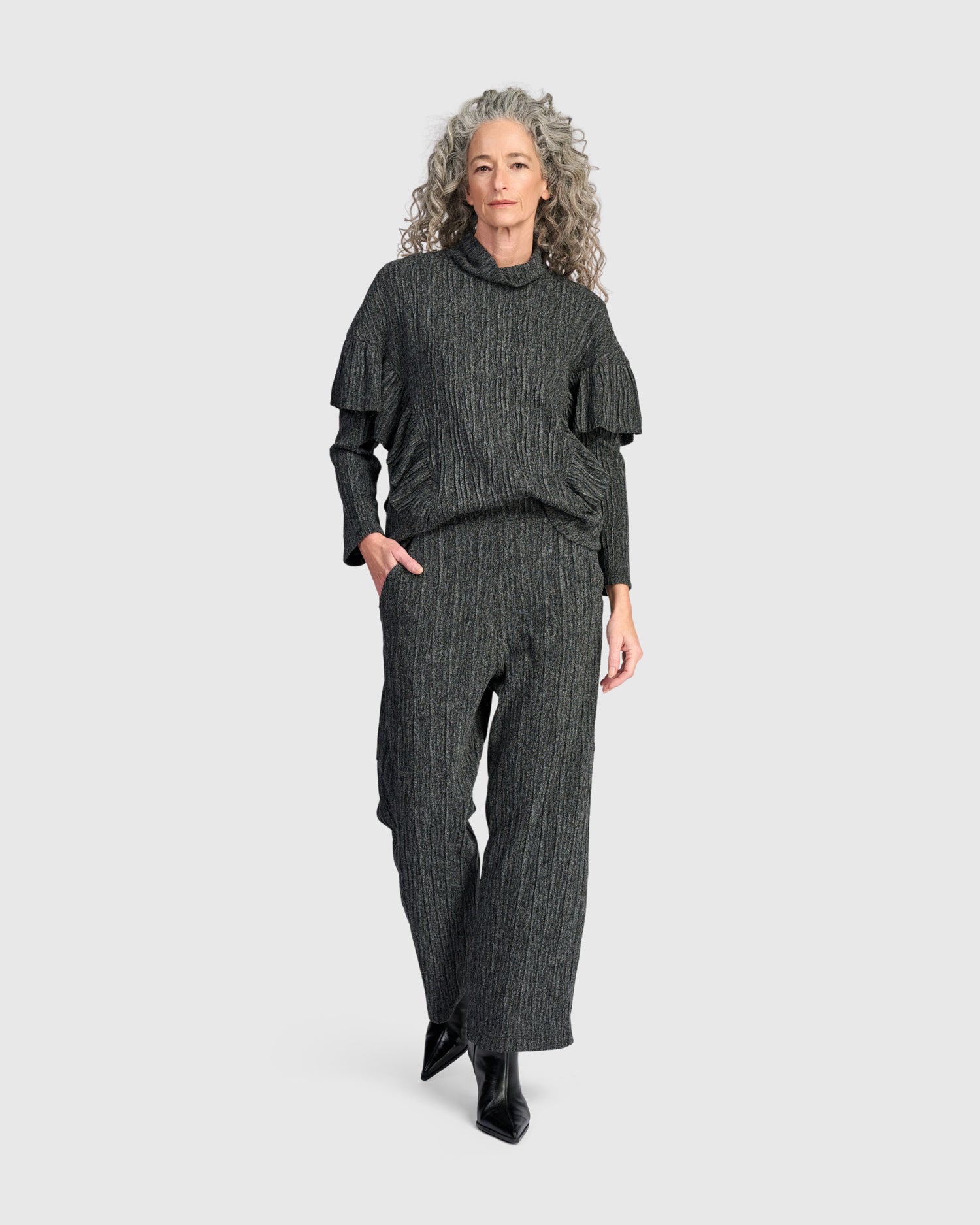 alembika-urban-heather-knit-straight-pants-graphite-strickhose image 2