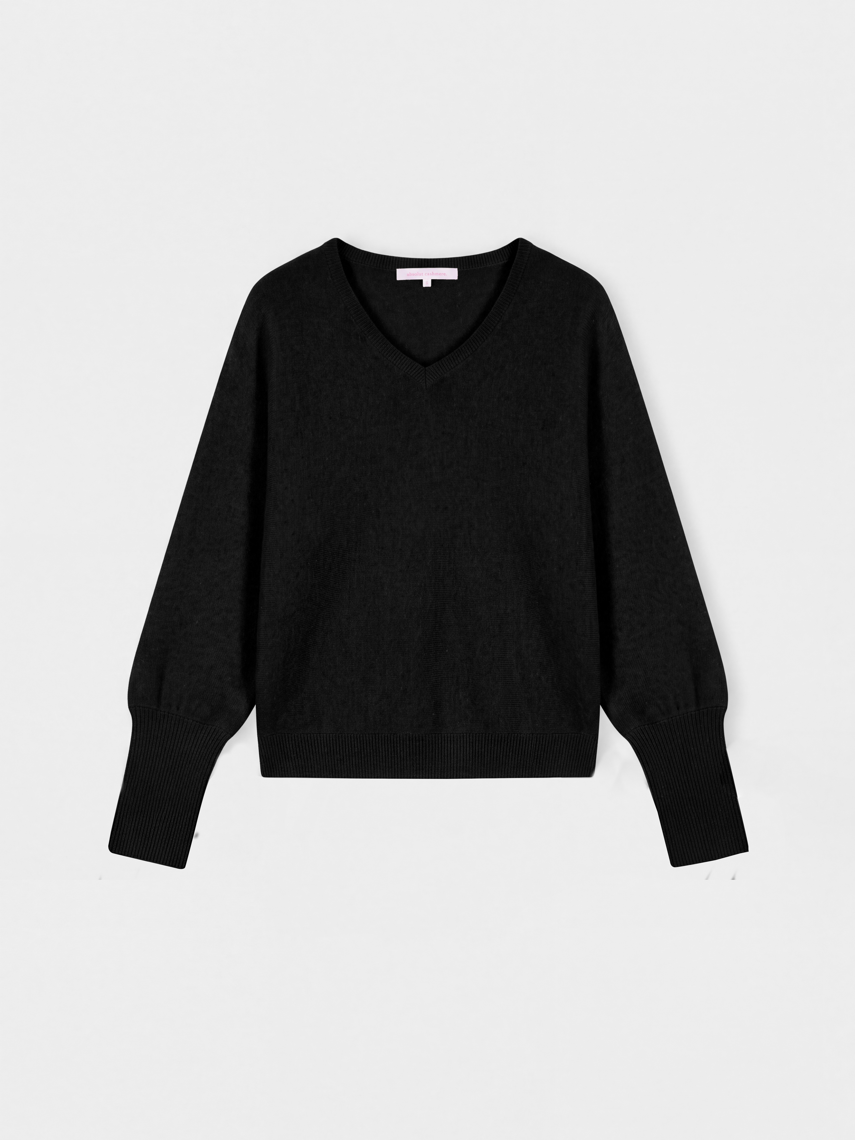 absolut-romane-pullover-damen-kaschmir-v-ausschnitt-poncho-schwarz image 1