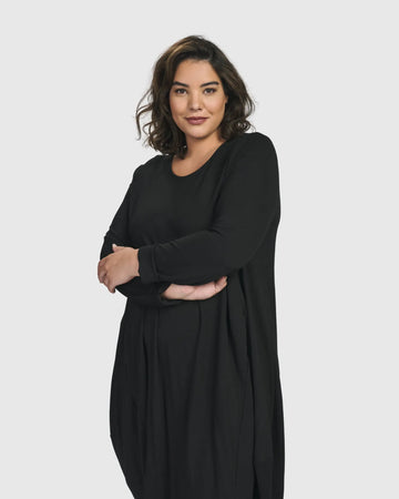alembika-essential-toned-up-midi-kleid-schwarz image 2