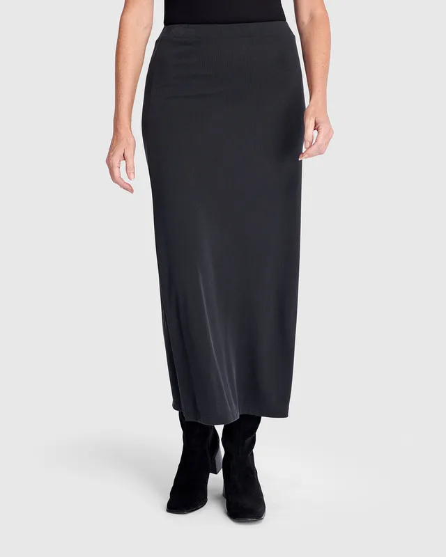 alembika-essential-cupro-pencil-skirt-black-maxi image 1