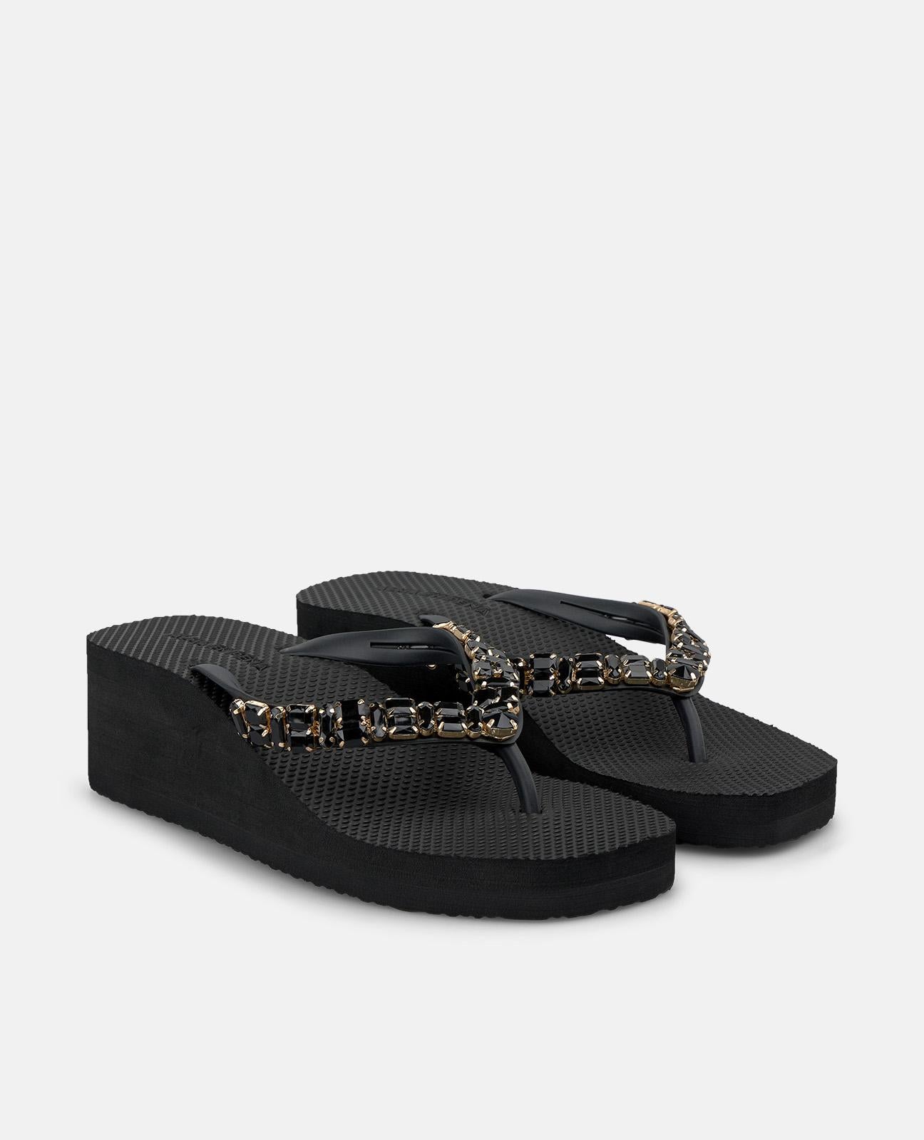 alma-en-pena-beach-sandale-mit-plateau-5-5-cm-schwarz-mit-strass image 2