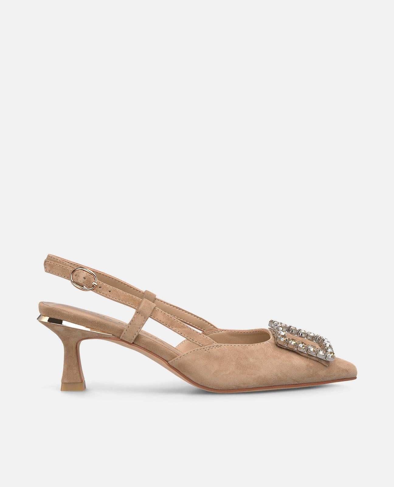 alma-en-pena-low-heel-schuh-damen-pumps-camel-mit-strass-und-6-cm-absatz image 1