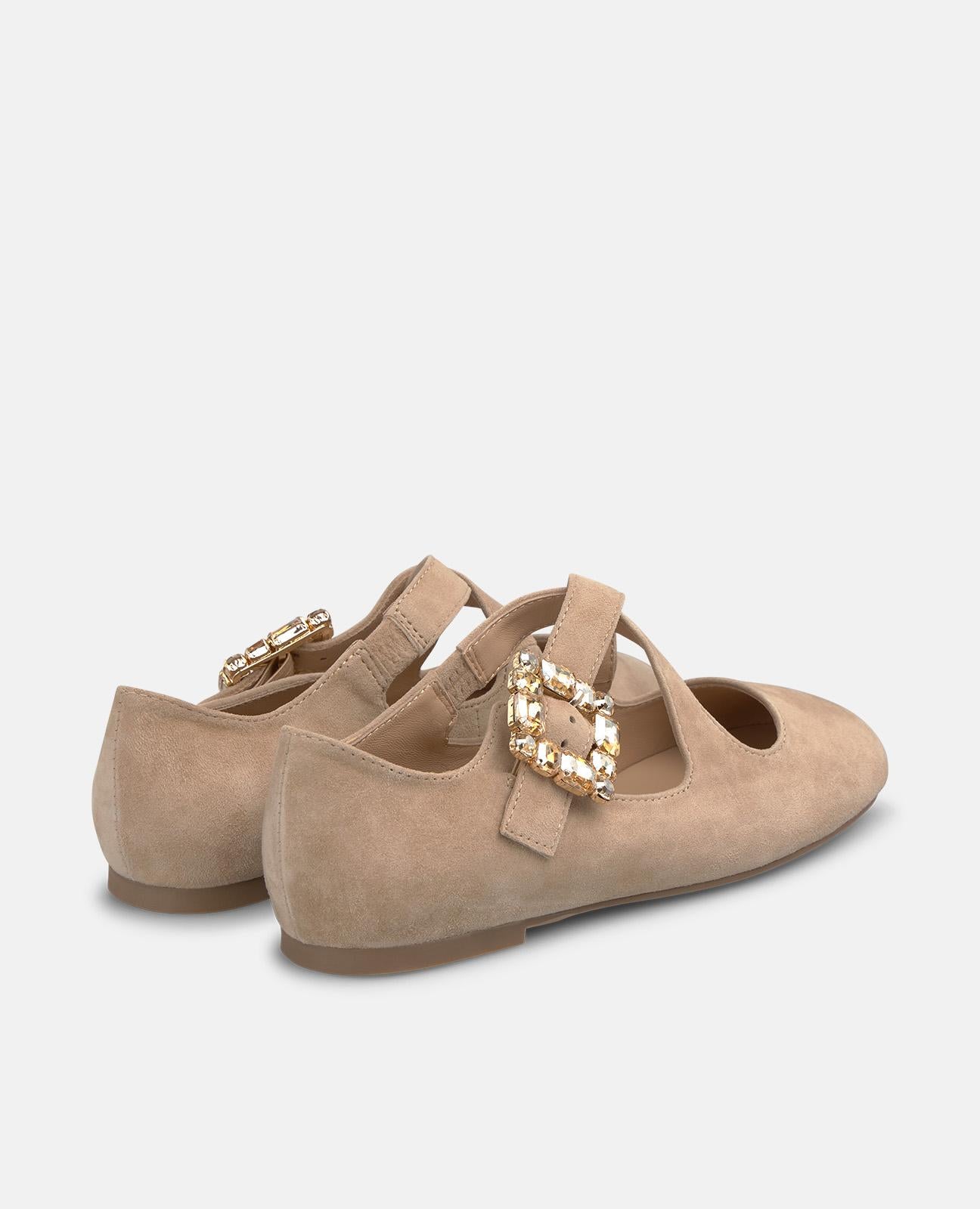 alma-en-pena-ballerina-wildleder-ballerina-arena-mit-schnalle-und-schmuck image 3