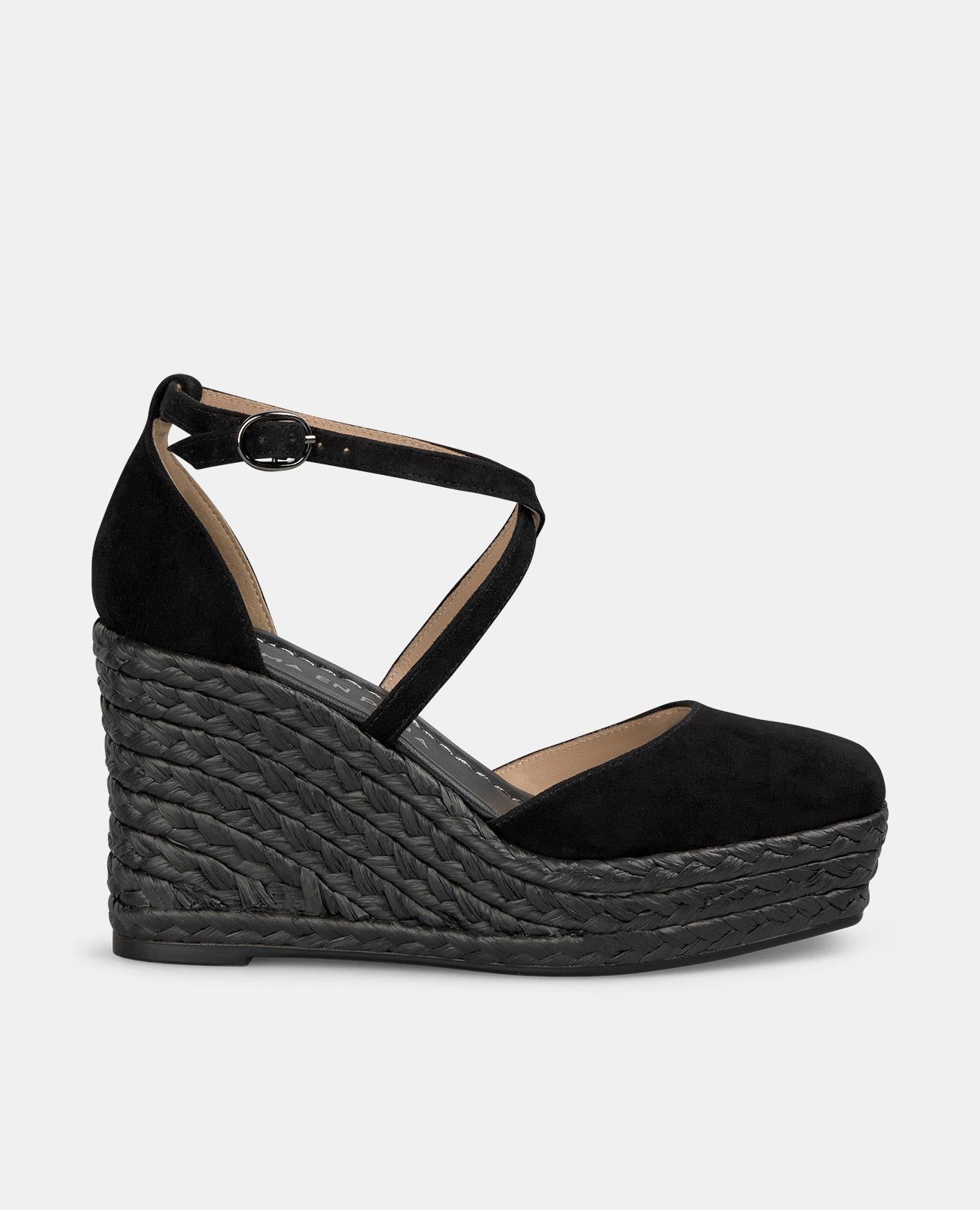 alma-en-pena-interlocking-leather-wedges-keilsandale-schwarz-9-cm image 1