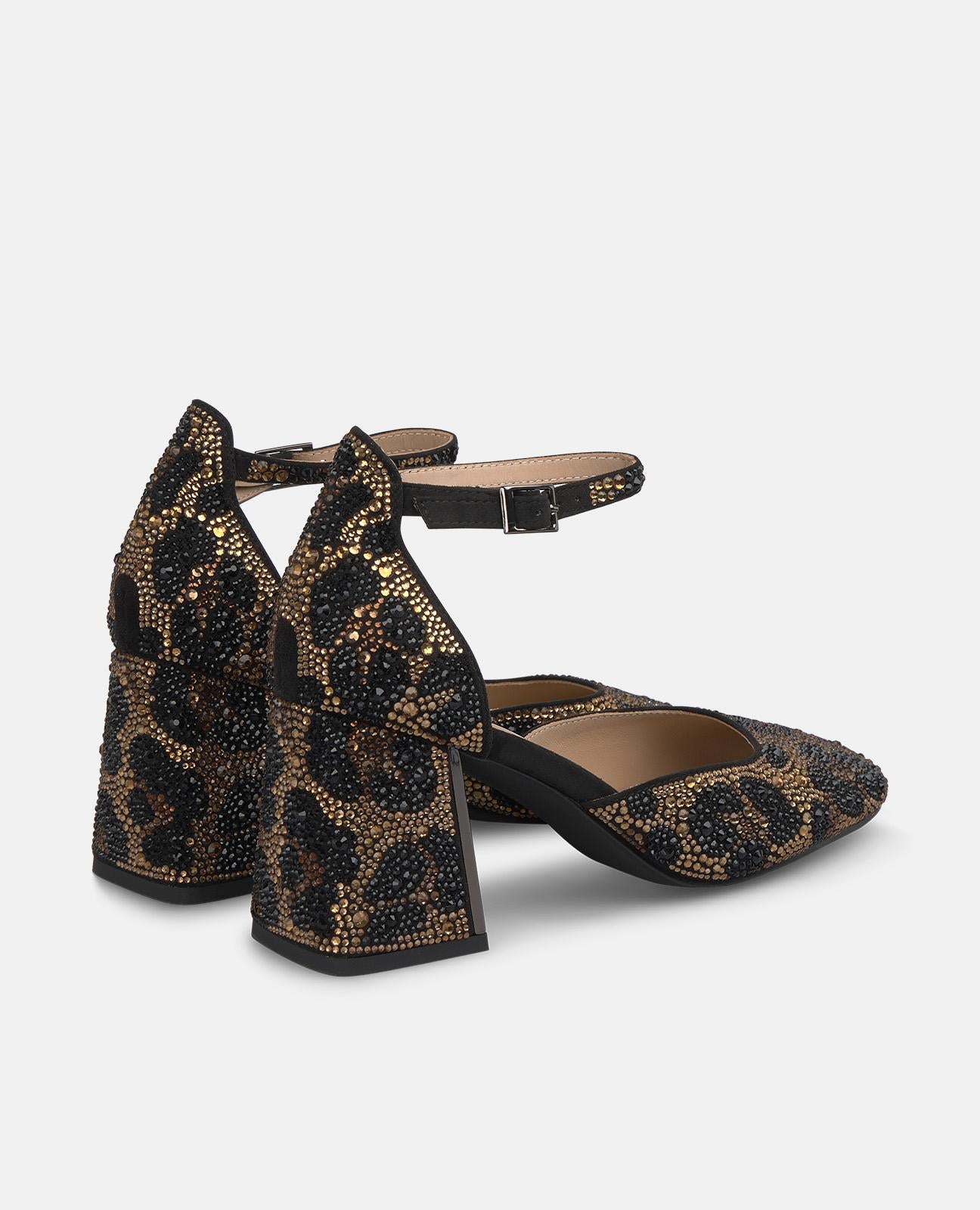 alma-en-pena-riemenpumps-schwarz-leo-strass-high-heels-7-2-cm image 4