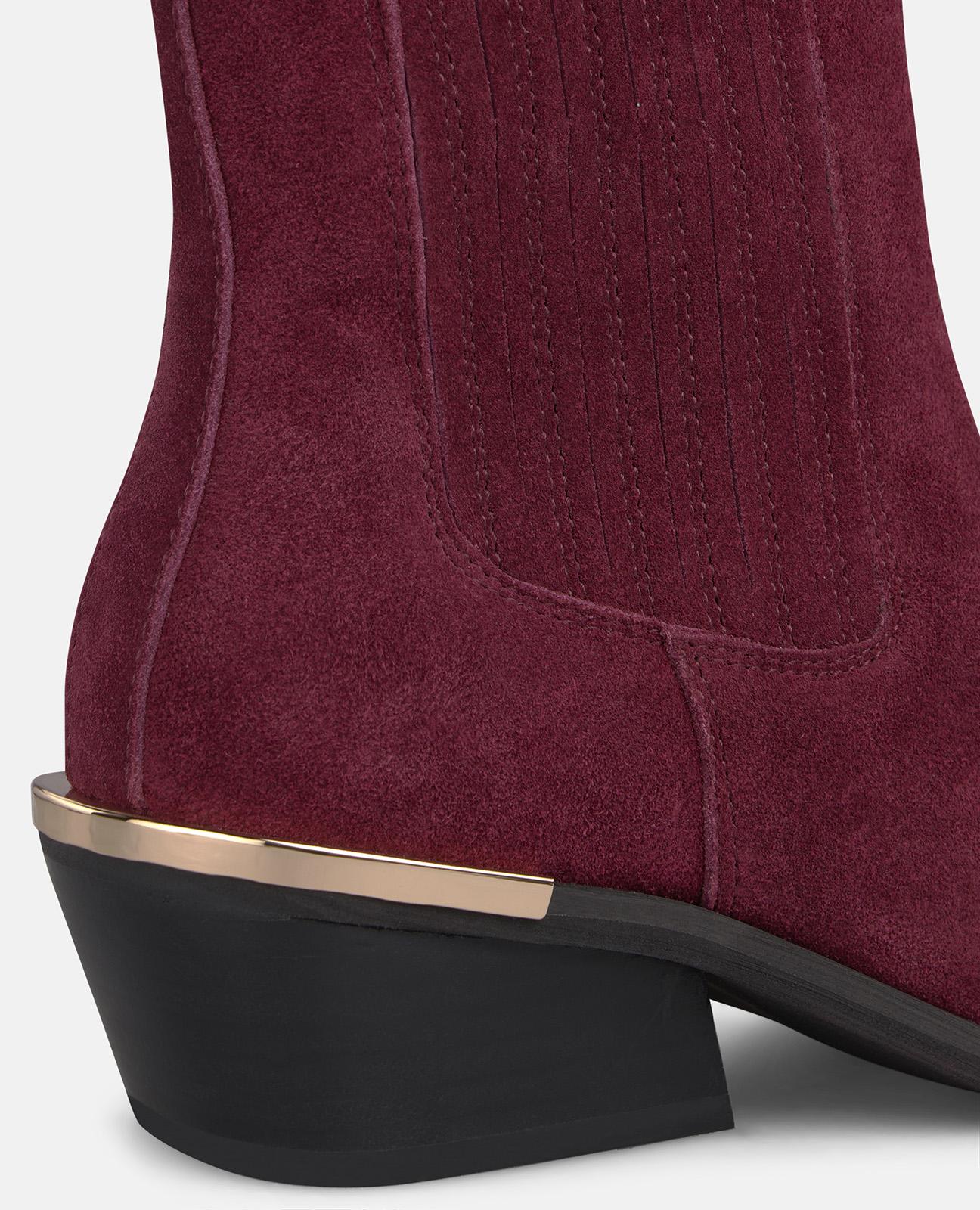 alma-en-pena-chelsea-stiefeletten-bordeaux-aus-veloursleder-mit-4-5-cm-blockabsa image 4