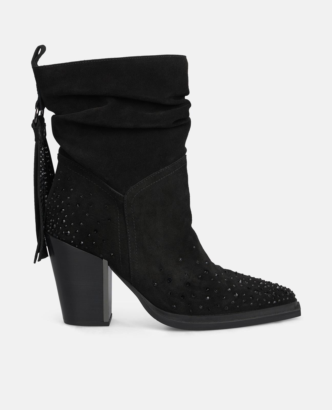 alma-en-pena-stiefelette-fransen-strass-schwarz-9-5-cm image 1
