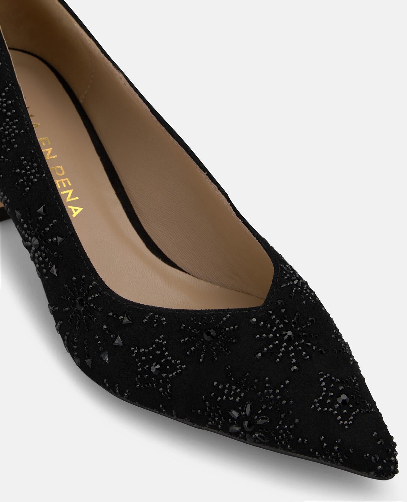 alma-en-pena-suede-evening-pumps-strass-schwarz-6-2-cm image 4
