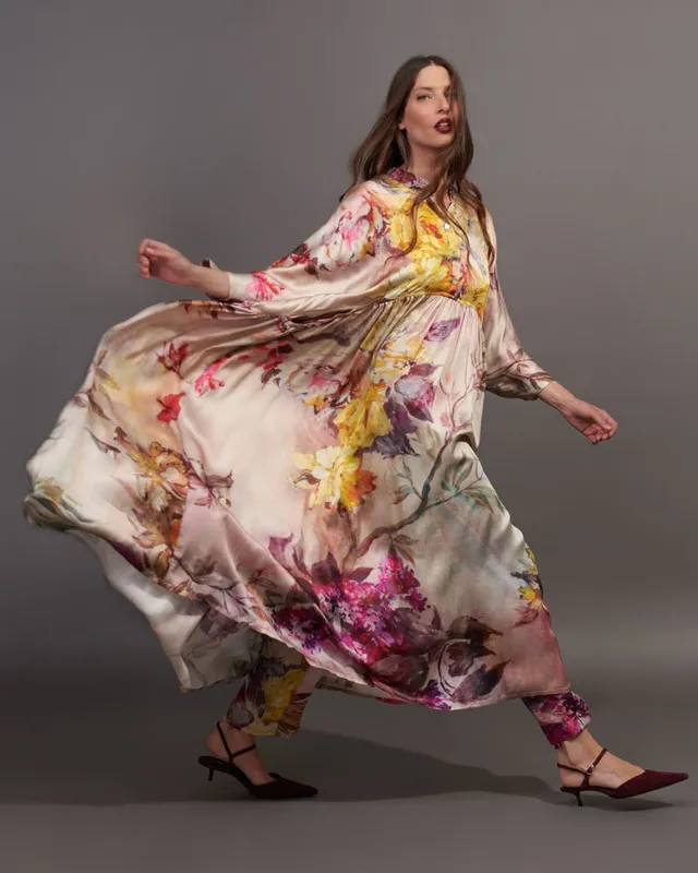 alembika-dionne-maxi-kleid-floral-a-linie-mit-taschen image 1