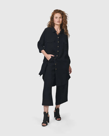 alembika-recreation-shirt-dress-black-damen-hemdkleid-baumwolle image 2