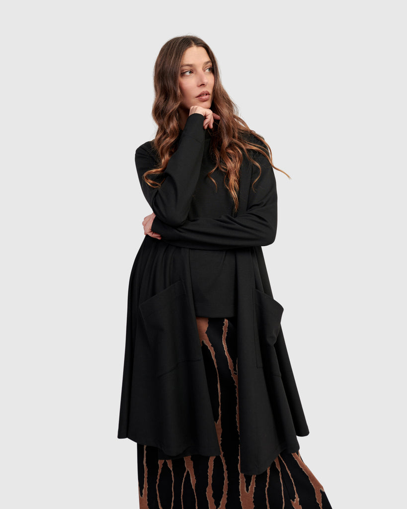 alembika-essential-cardi-jacke-schwarz-a-linie-midil-nge image 1