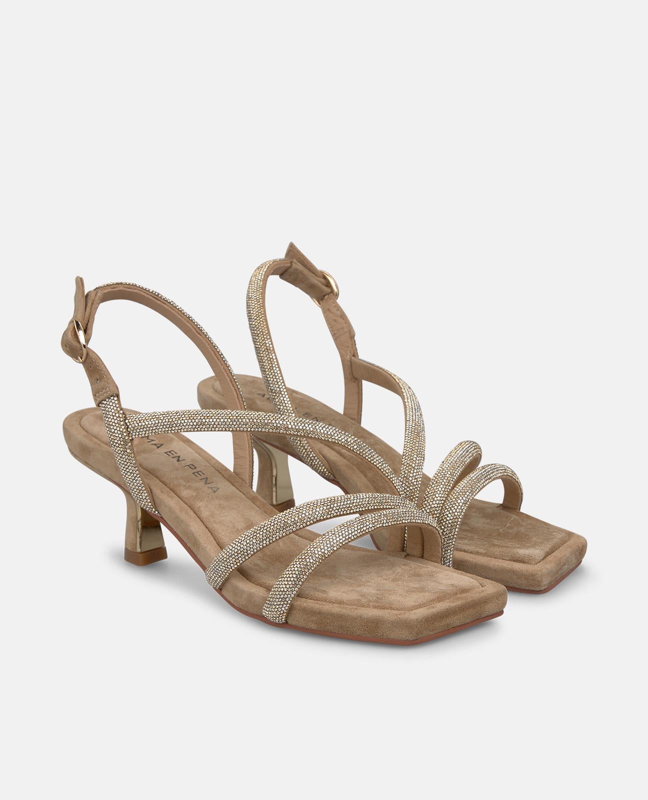 alma-en-pena-sandalette-metallic-diagonale-riemchen-arena-5-5-cm-absatz image 2