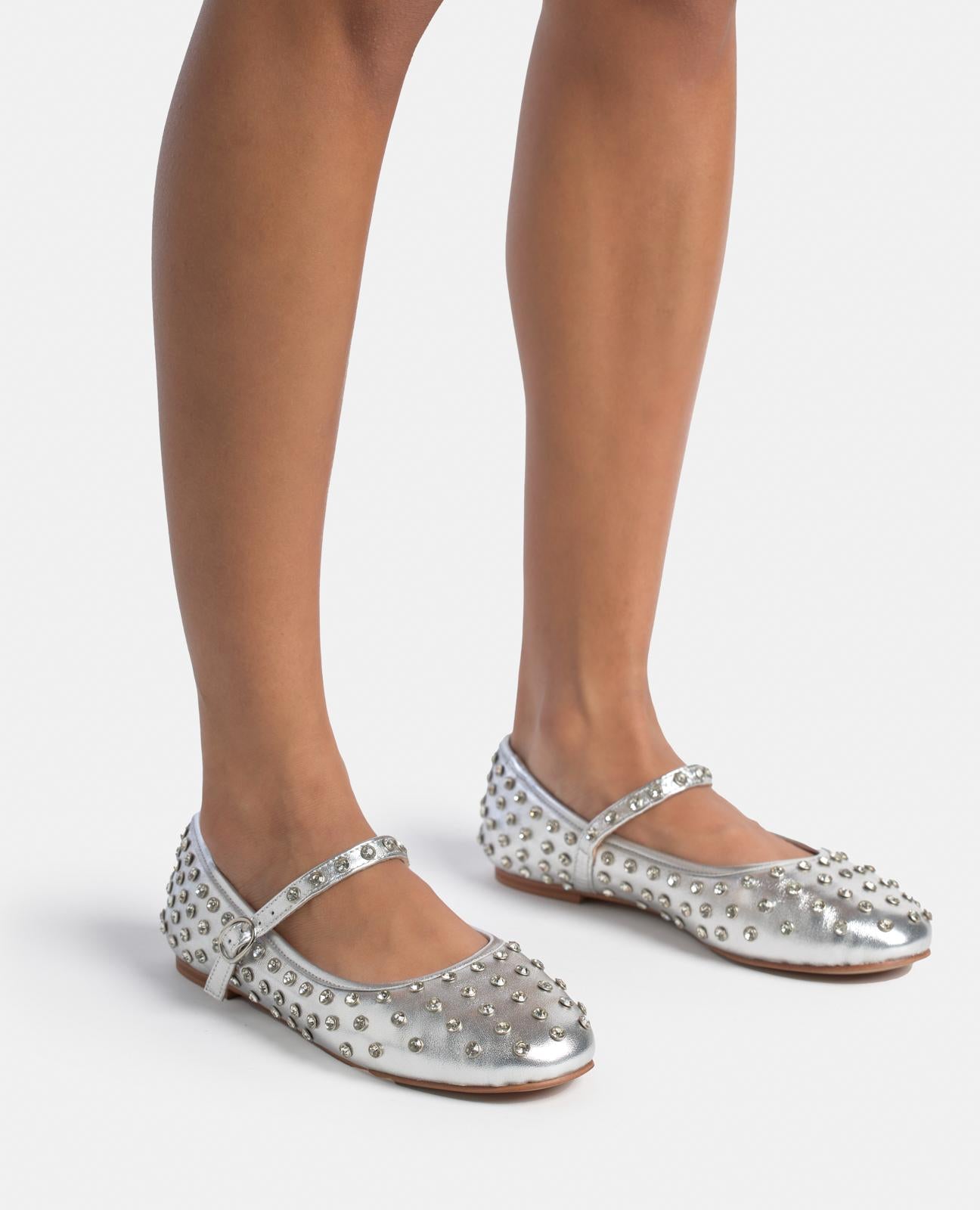 alma-en-pena-ballerina-studs-flache-ballerinas-silber-mit-nieten-0-5-cm image 4