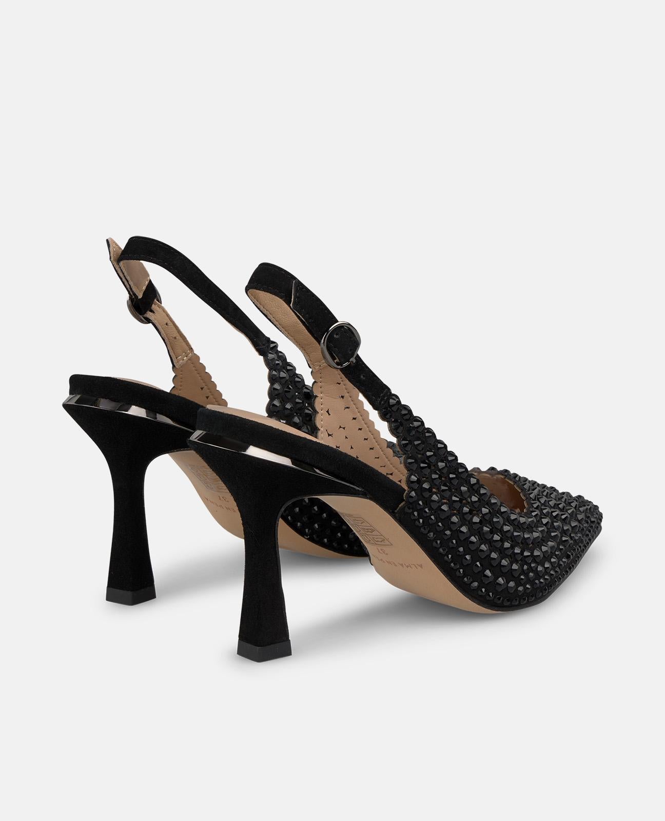 alma-en-pena-pumps-schwarz-mit-strass-spitzer-9-cm-absatzschuh image 3