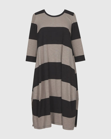 alembika-urban-ayla-stripe-cocoon-midikleid-ash-black image 7