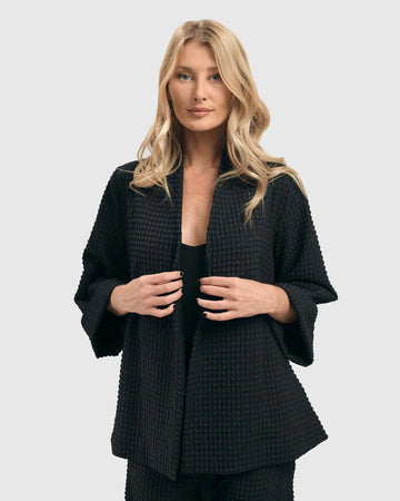 alembika-waffle-open-swing-jacke-schwarz image 2