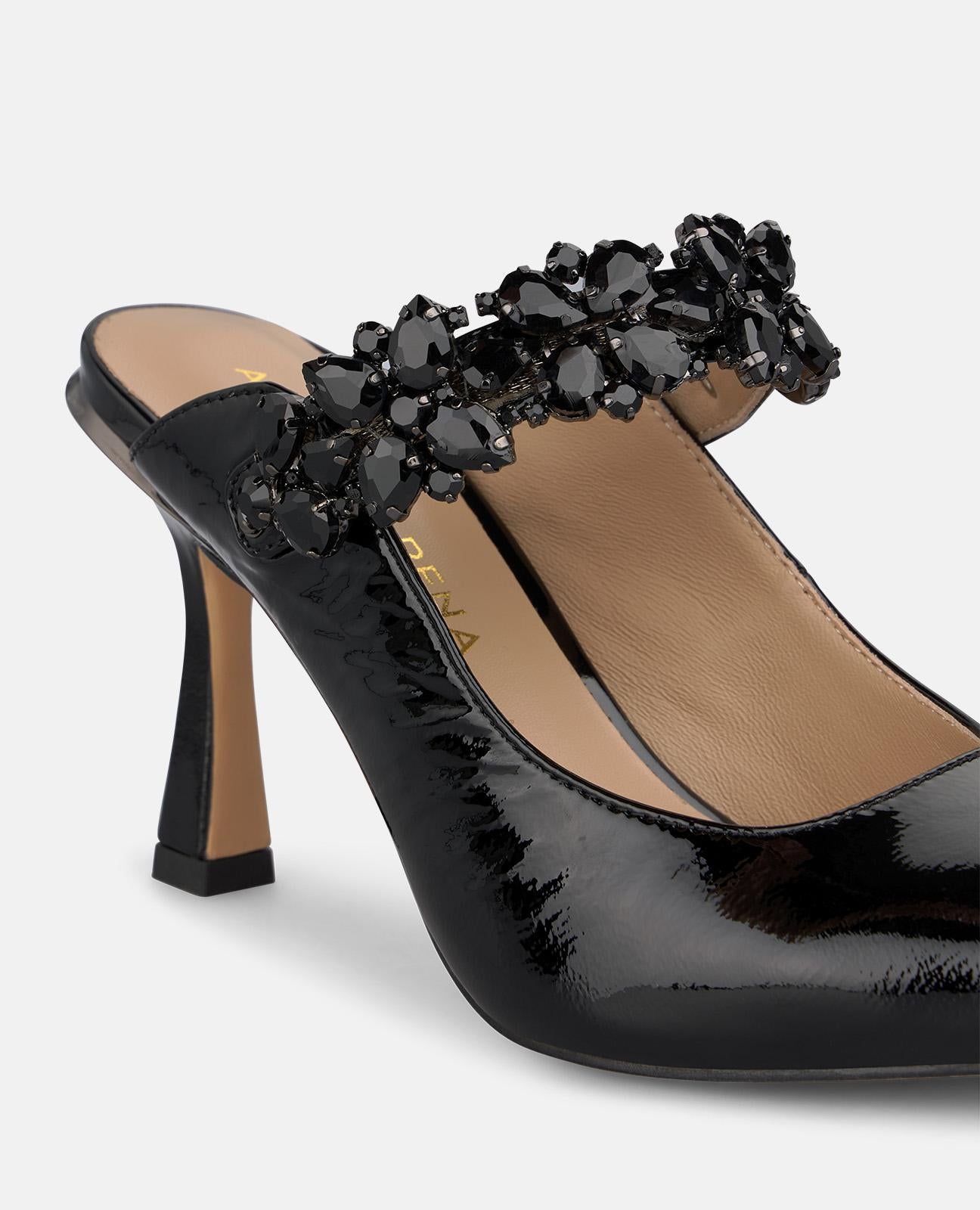 alma-en-pena-lack-slingpumps-schwarz-8-cm-absatz-mit-schnalle image 4
