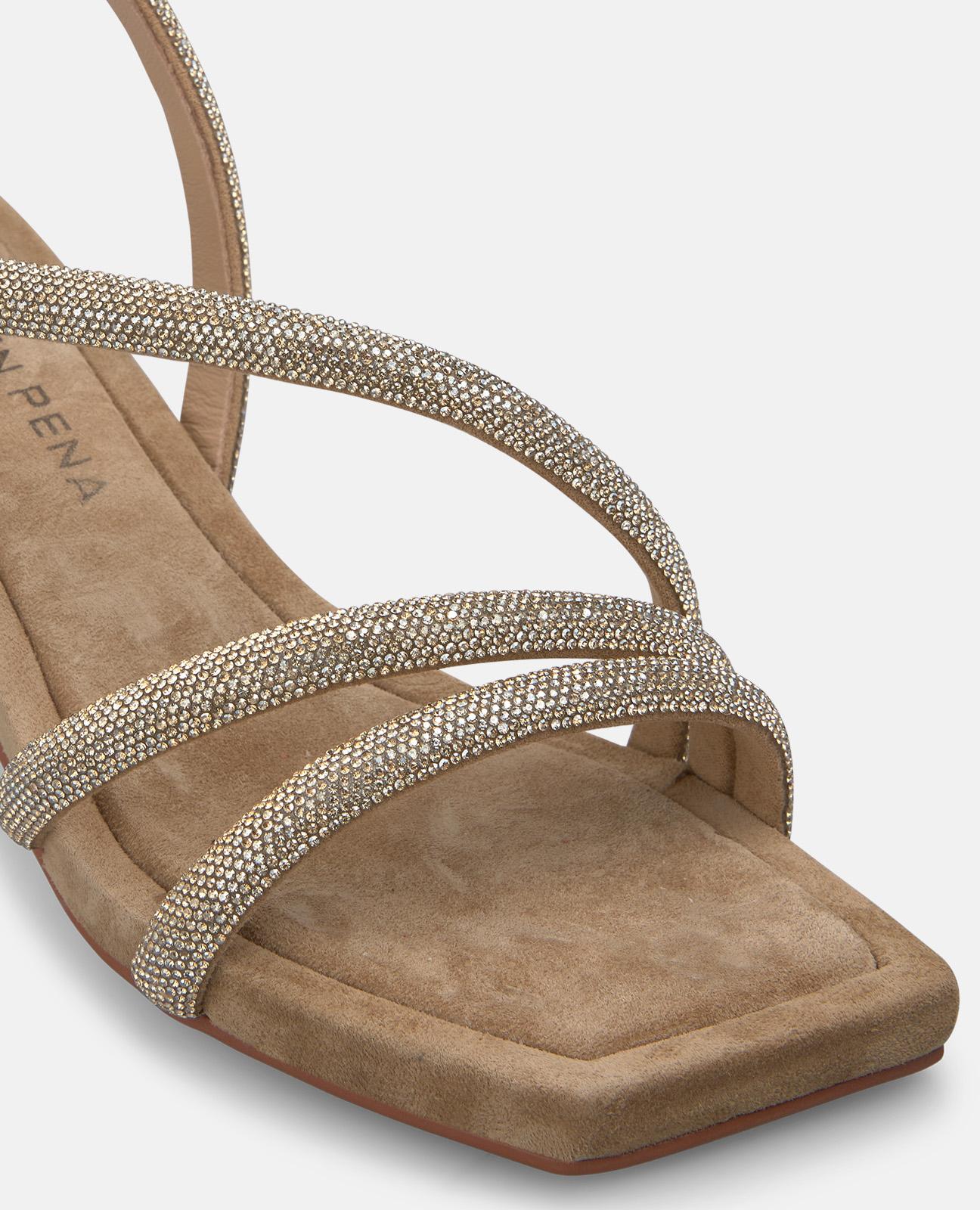 alma-en-pena-sandalette-metallic-diagonale-riemchen-arena-5-5-cm-absatz image 4