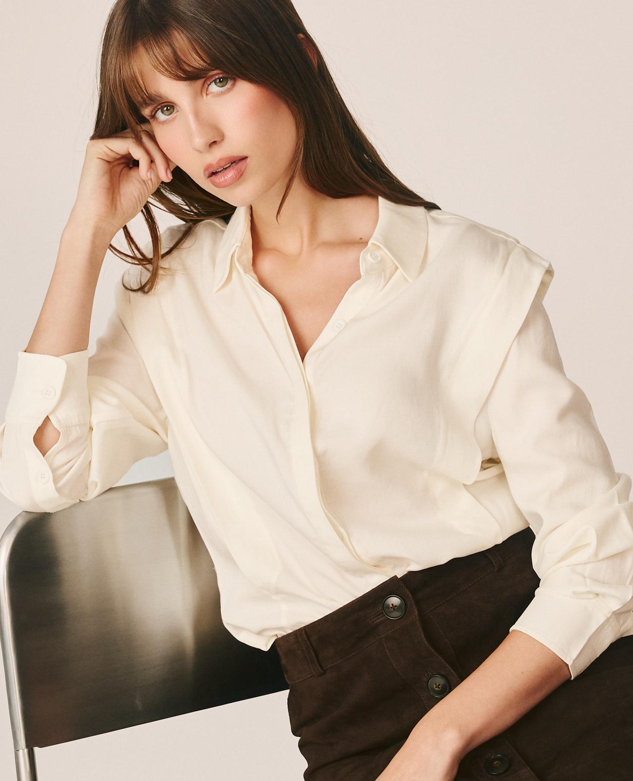 alma-en-pena-hemdbluse-mit-schulterfalten-wei image 2