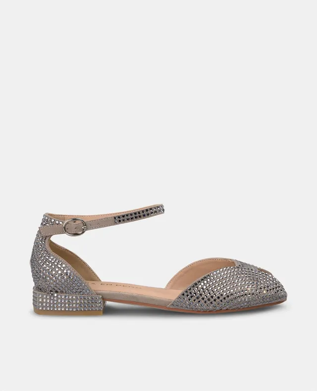 alma-en-pena-damen-flache-sandalen-grau-strass-offen-2-3-cm image 1