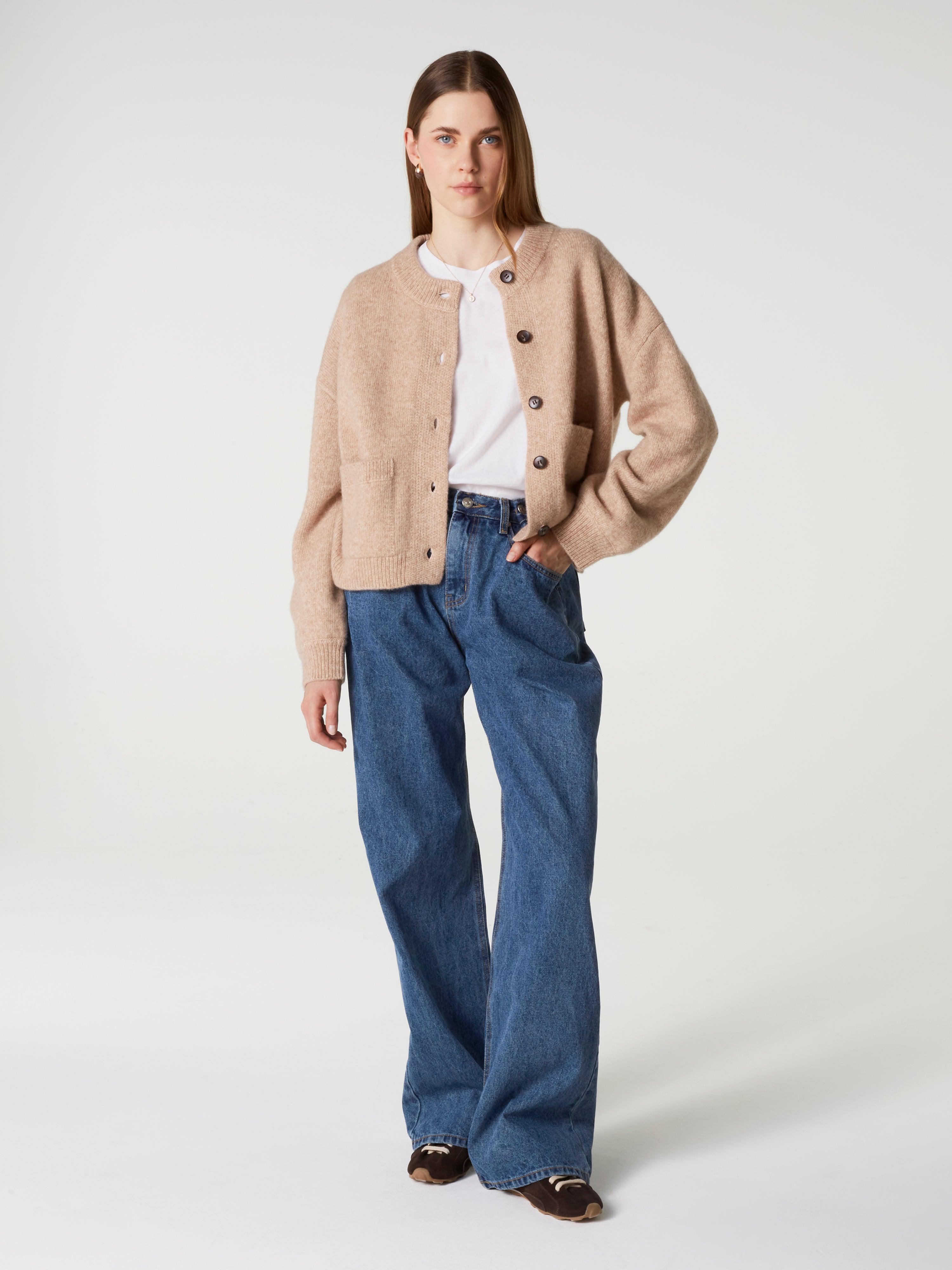 absolut-wendy-bomberjacke-damen-aus-wolle-baumwolle-hellbeige-gerade image 2