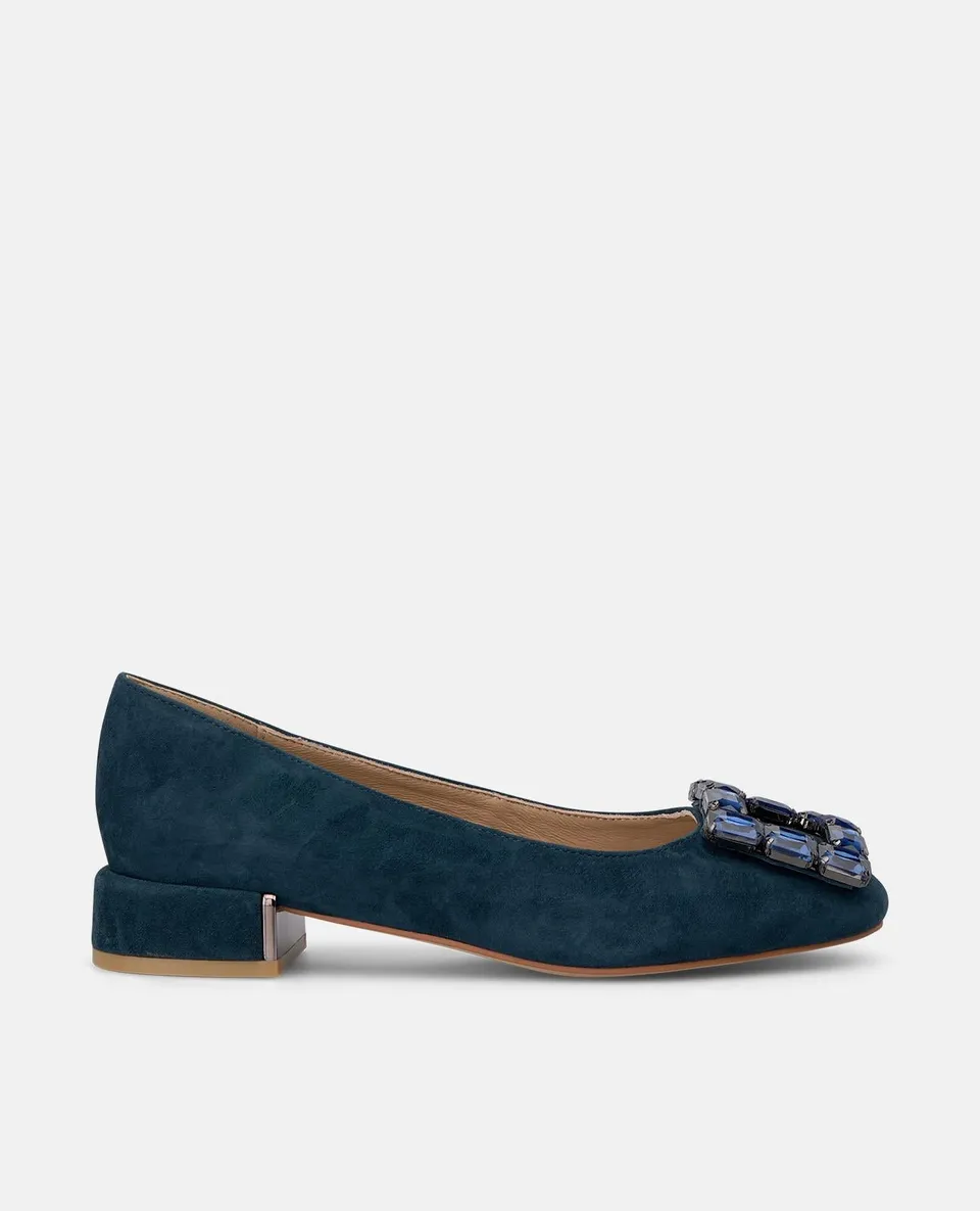 alma-en-pena-ballerinas-wildleder-blau-schmuck-schnalle-3-cm image 1