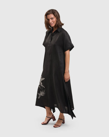 alembika-summer-rose-maxi-dress-black-leinen-maxikleid image 2