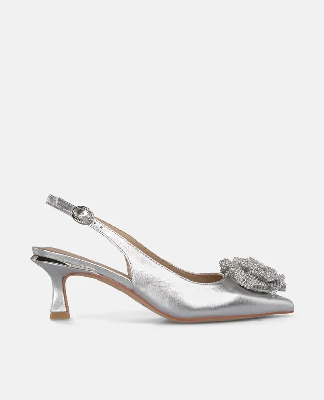 alma-en-pena-mini-shoe-flower-heel-slingpumps-silber-6-2-cm image 1