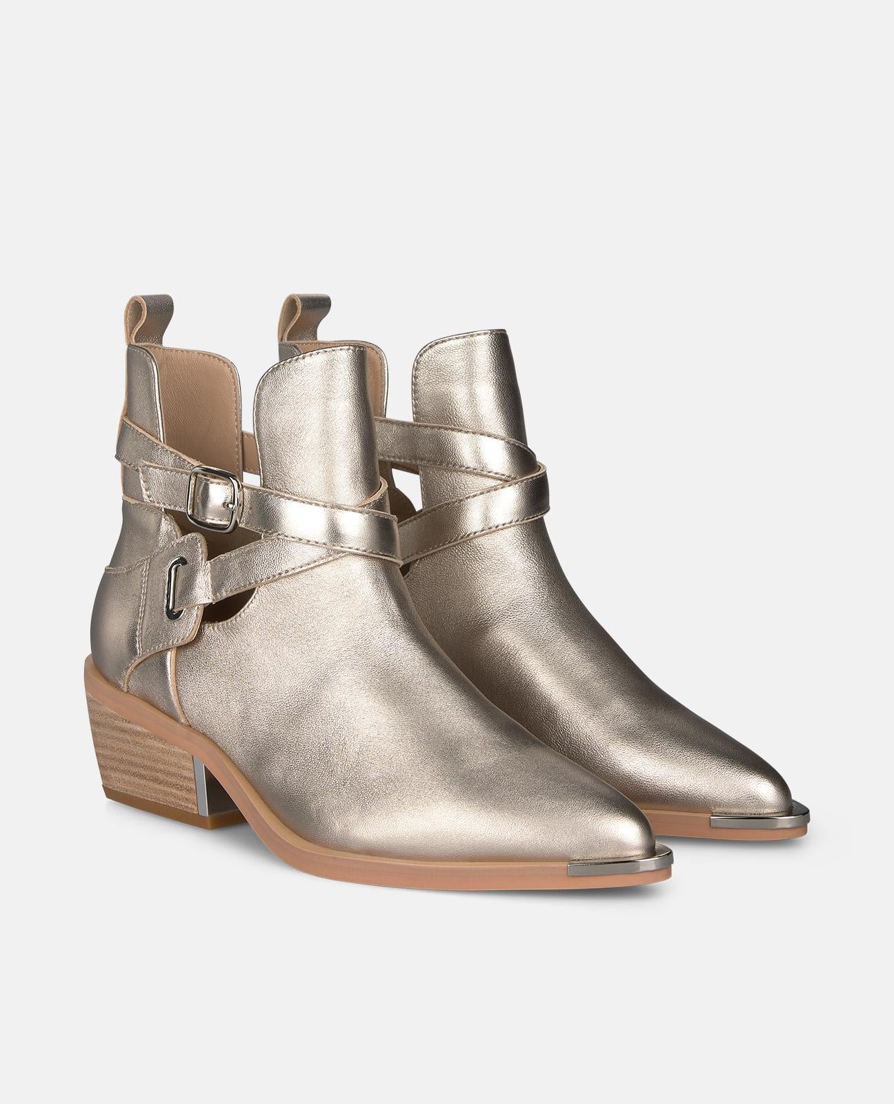 alma-en-pena-riemen-stiefelette-bronze-metallic-5-cm-blockabsatz image 2
