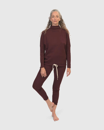 alembika-zen-drawstring-sweatshirt-wine-pullover image 6