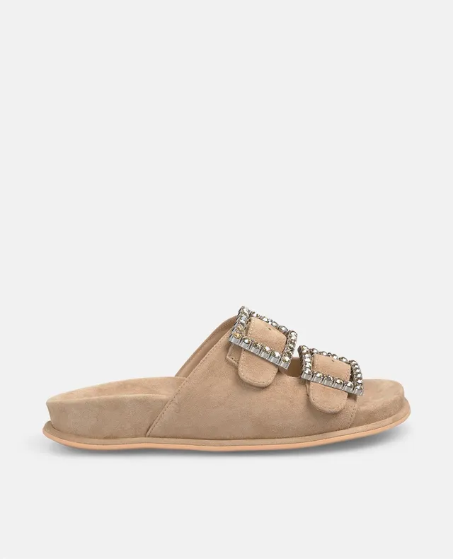alma-en-pena-comfort-flache-sandalen-arena-mit-strass-schnallen-2-cm image 1