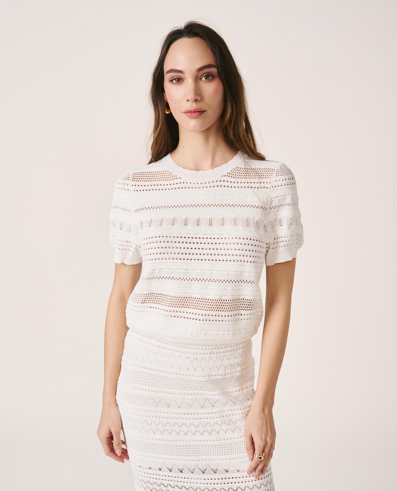alma-en-pena-stricktop-mit-puff-rmeln-wei image 3