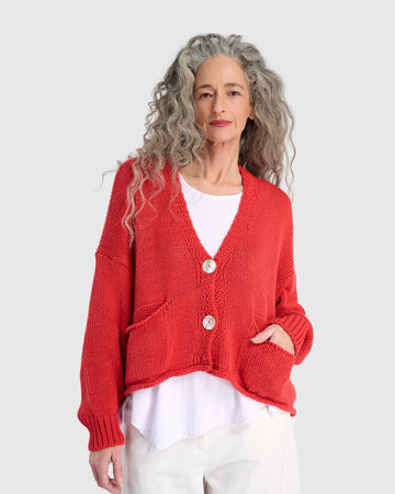 alembika-simply-slouchy-cardigan-coral-red image 2