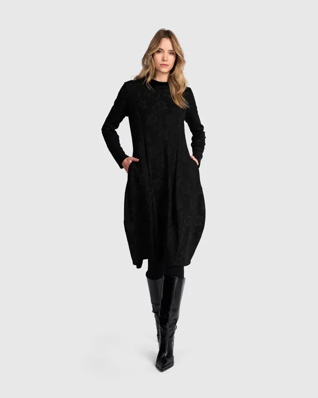 alembika-locket-dress-black-flora-cocoon-kleid image 1