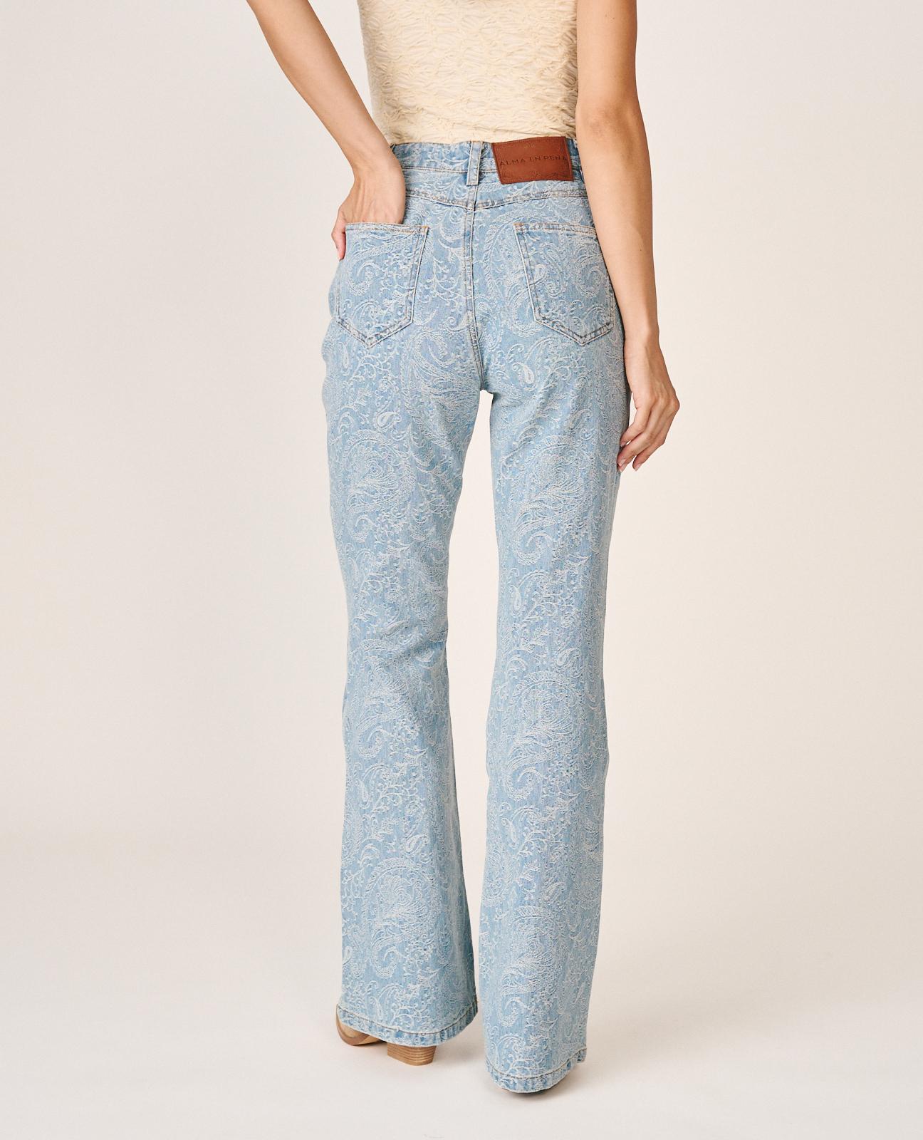 alma-en-pena-paisley-flare-jeans-blau-high-rise image 3