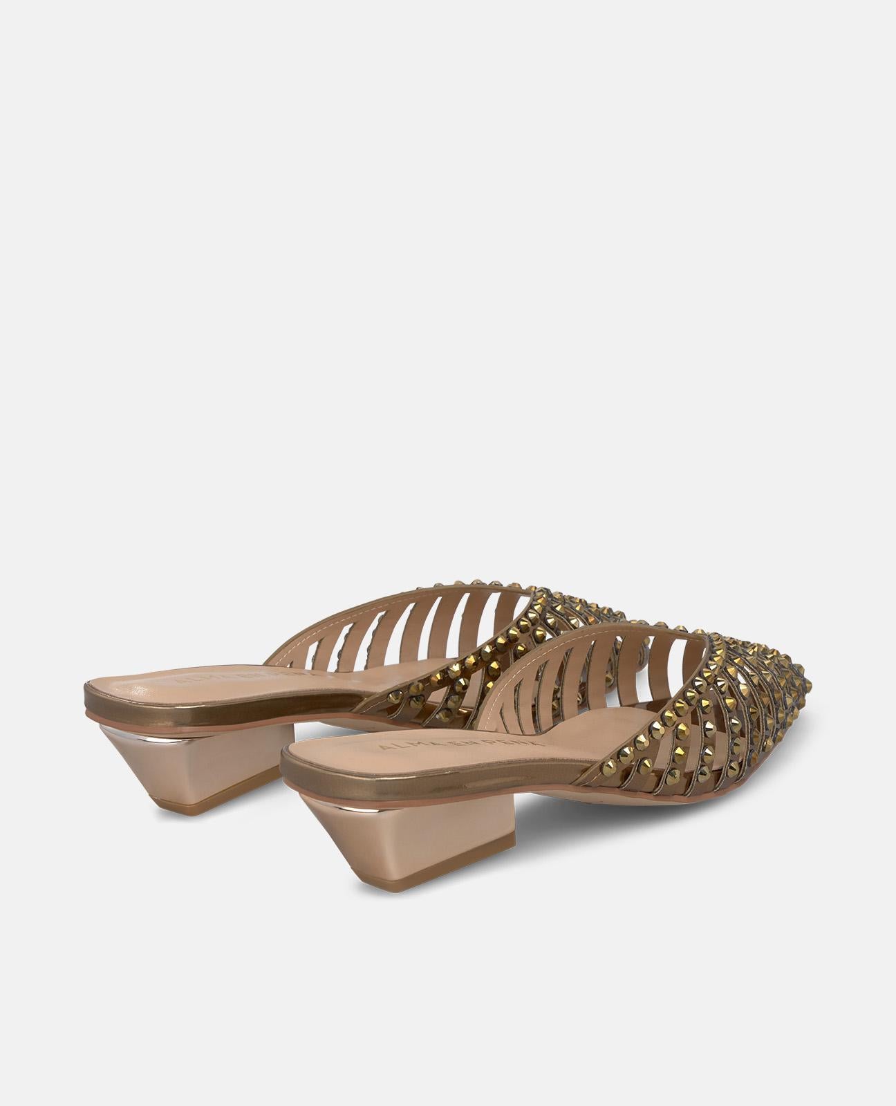alma-en-pena-open-heel-mules-mit-mesh-einsatz-bronze image 3
