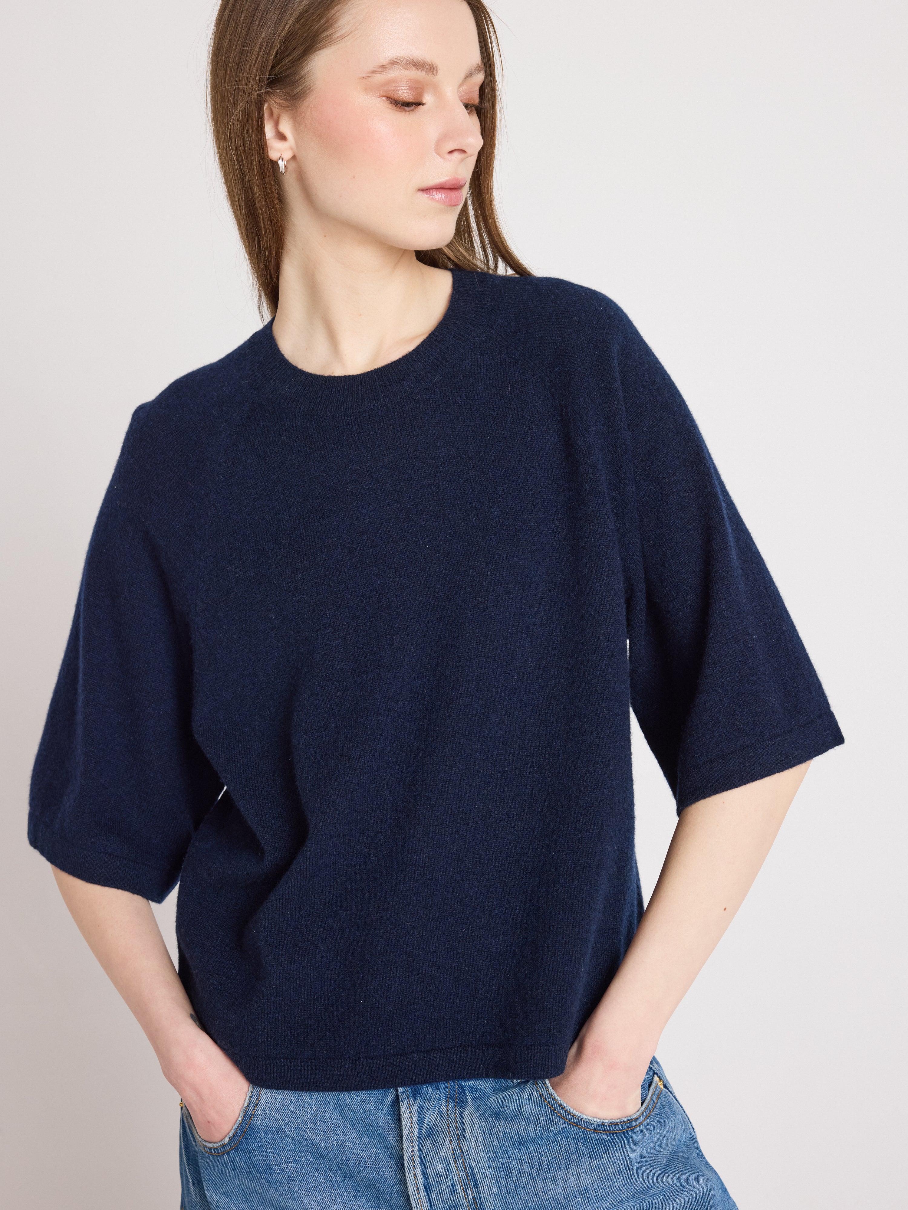 absolut-leana-kaschmir-pullover-damen-rundhals-oversize-navy image 1
